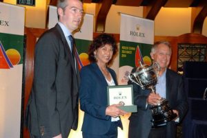 2010 Rolex China Sea Race with husband Neil Pryde at prize  giving.